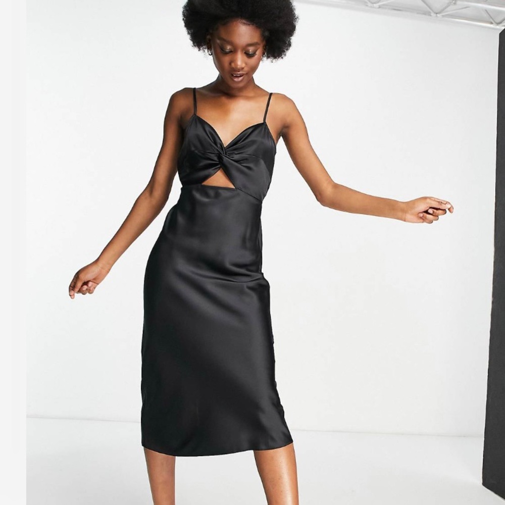 Miss Selfridge Black Adjustable Strap Dress